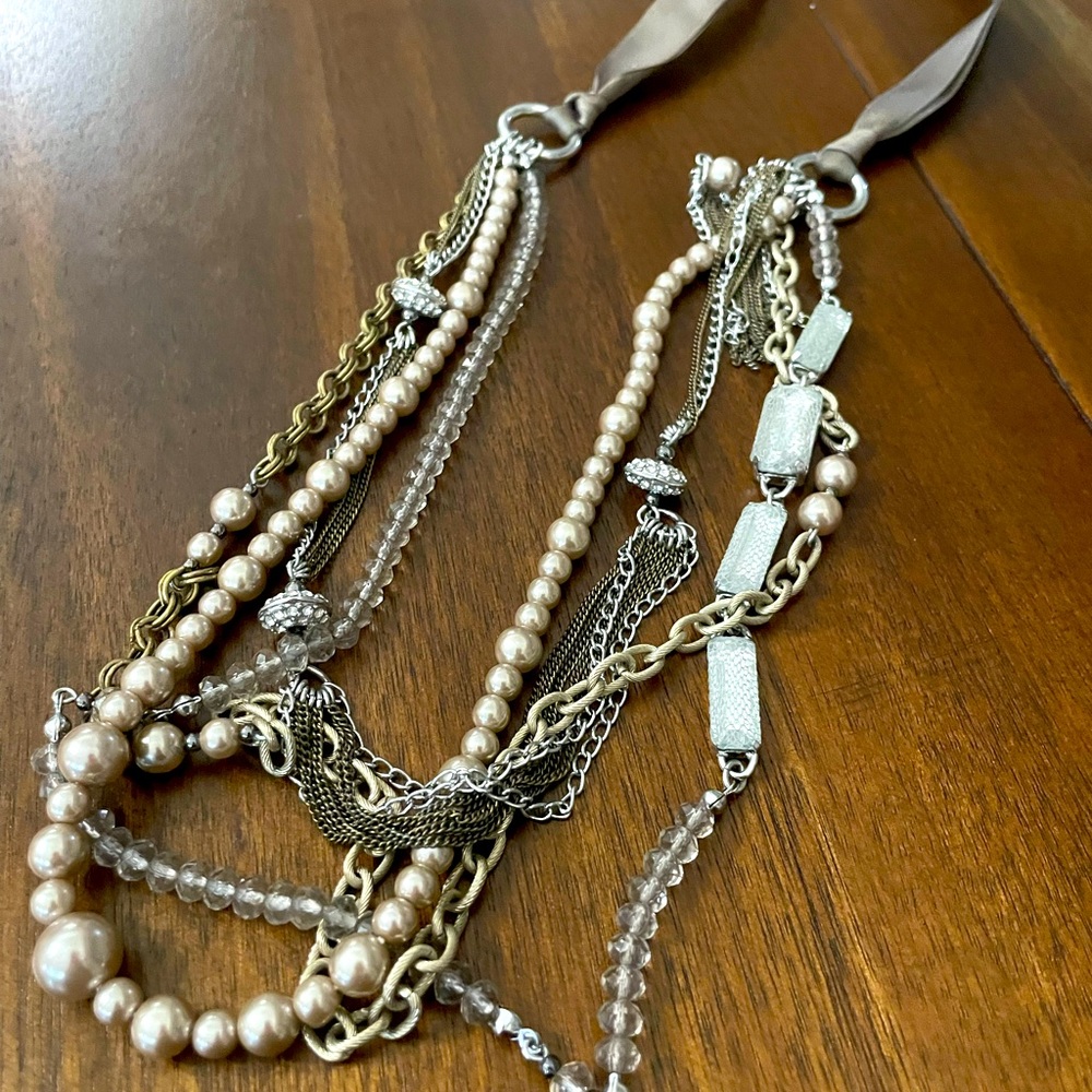 Long Necklace With Silk grab on